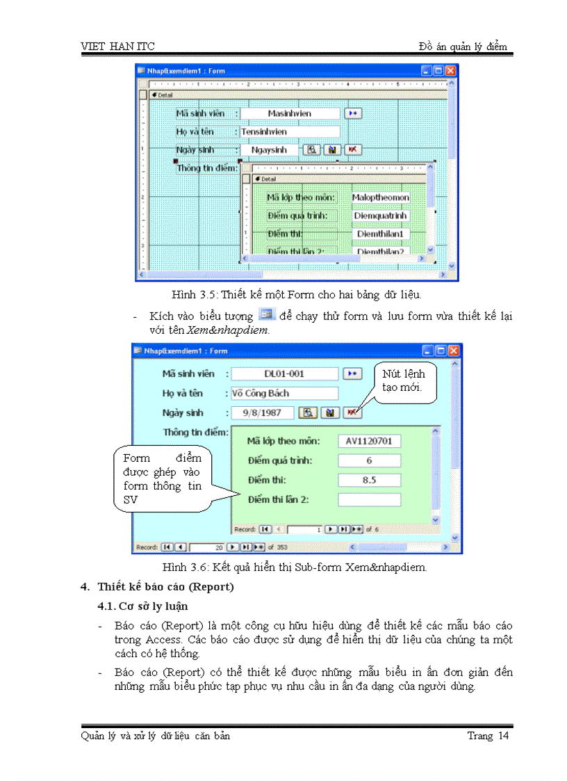 image for page Phần mềm quản lý điểm bằng access