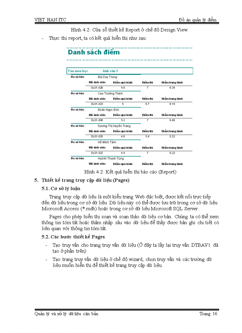 image for page Phần mềm quản lý điểm bằng access