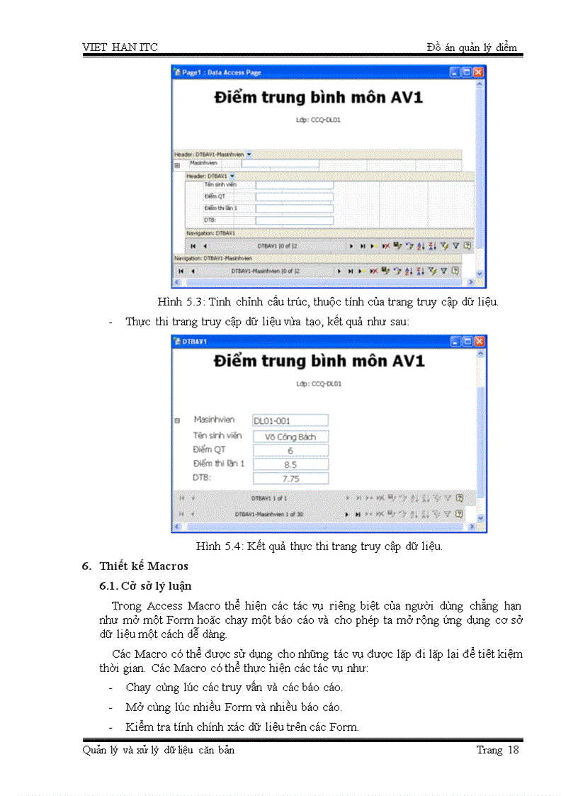 image for page Phần mềm quản lý điểm bằng access