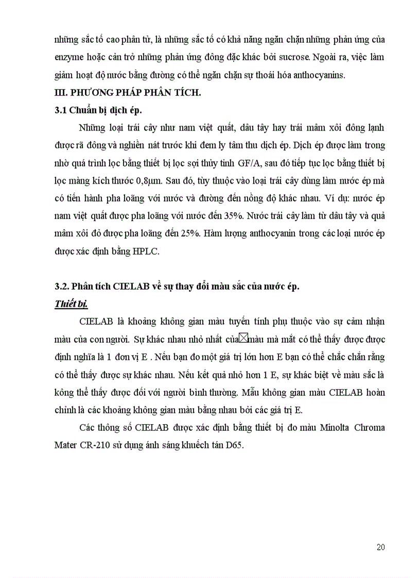 image for page Màu sắc nước quả các yếu tố ảnh hưởng