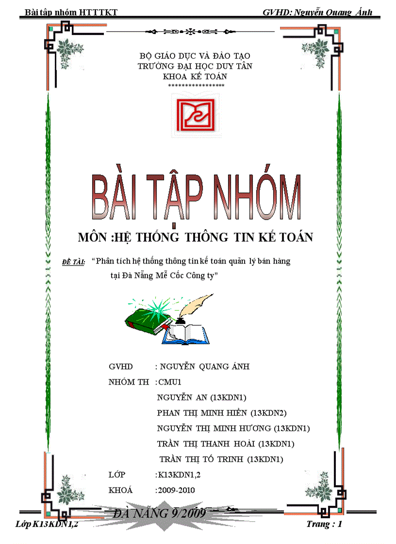 image for page Phân tích hệ thống thông tin kế toán quản lý bán hàng tại Đà Nẵng Mễ Cốc Công ty