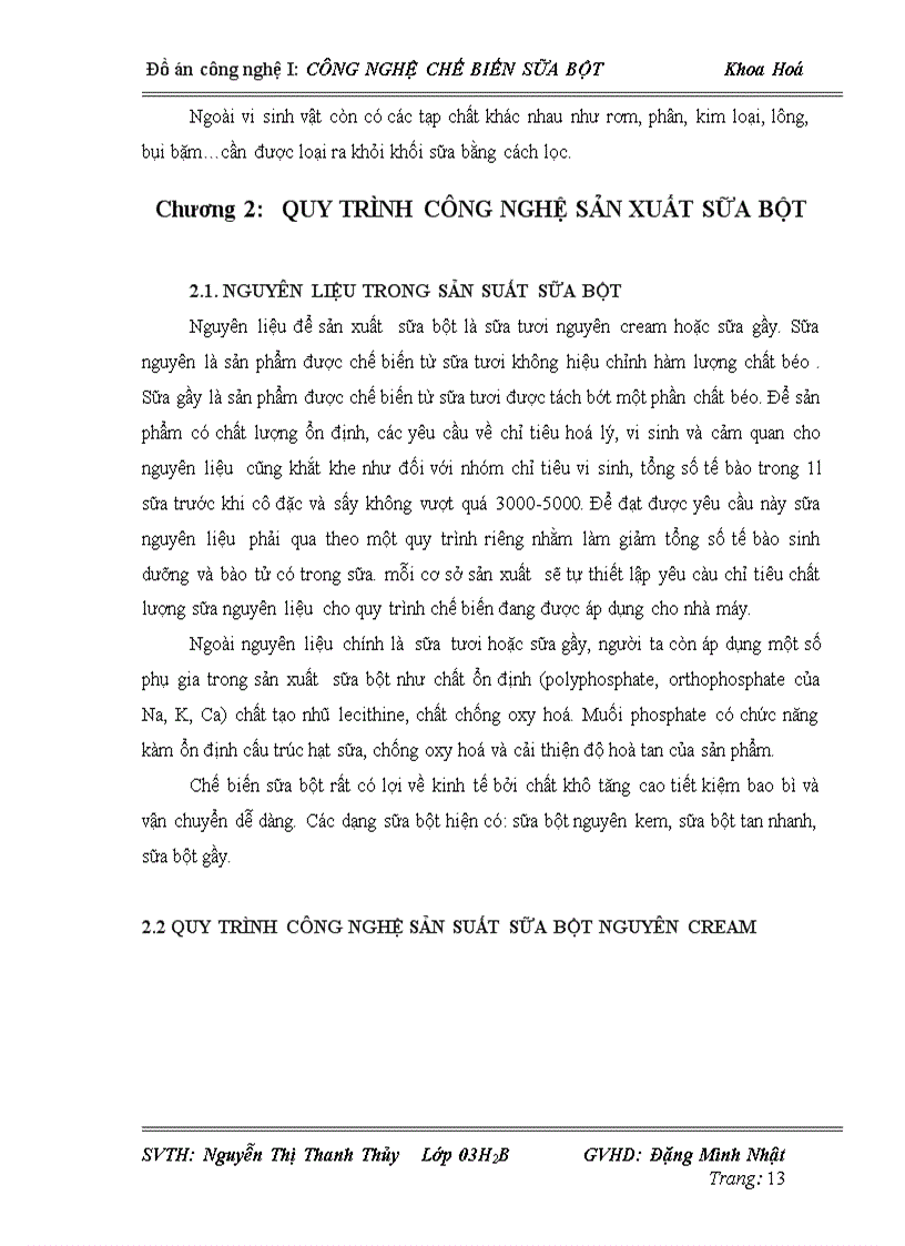 image for page Công nghệ chế biến sữa bột
