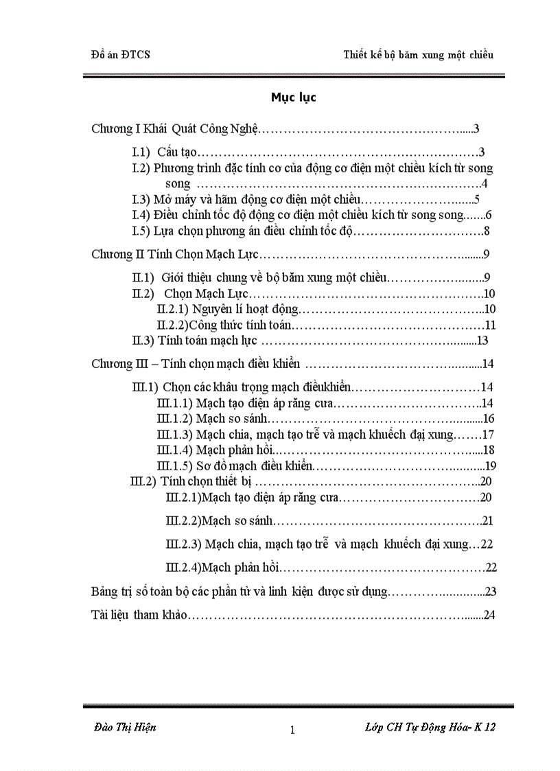 image for page Thiết kế bộ băm xung một chiều