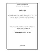 Nghiên cứu xây dựng tiêu chuẩn bản rõ tiếng anh của ngôn ngữ tự nhiên