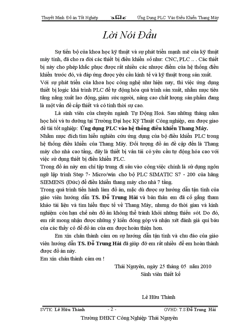 image for page Ứng Dụng PLC Vào Điều Khiển Thang Máy