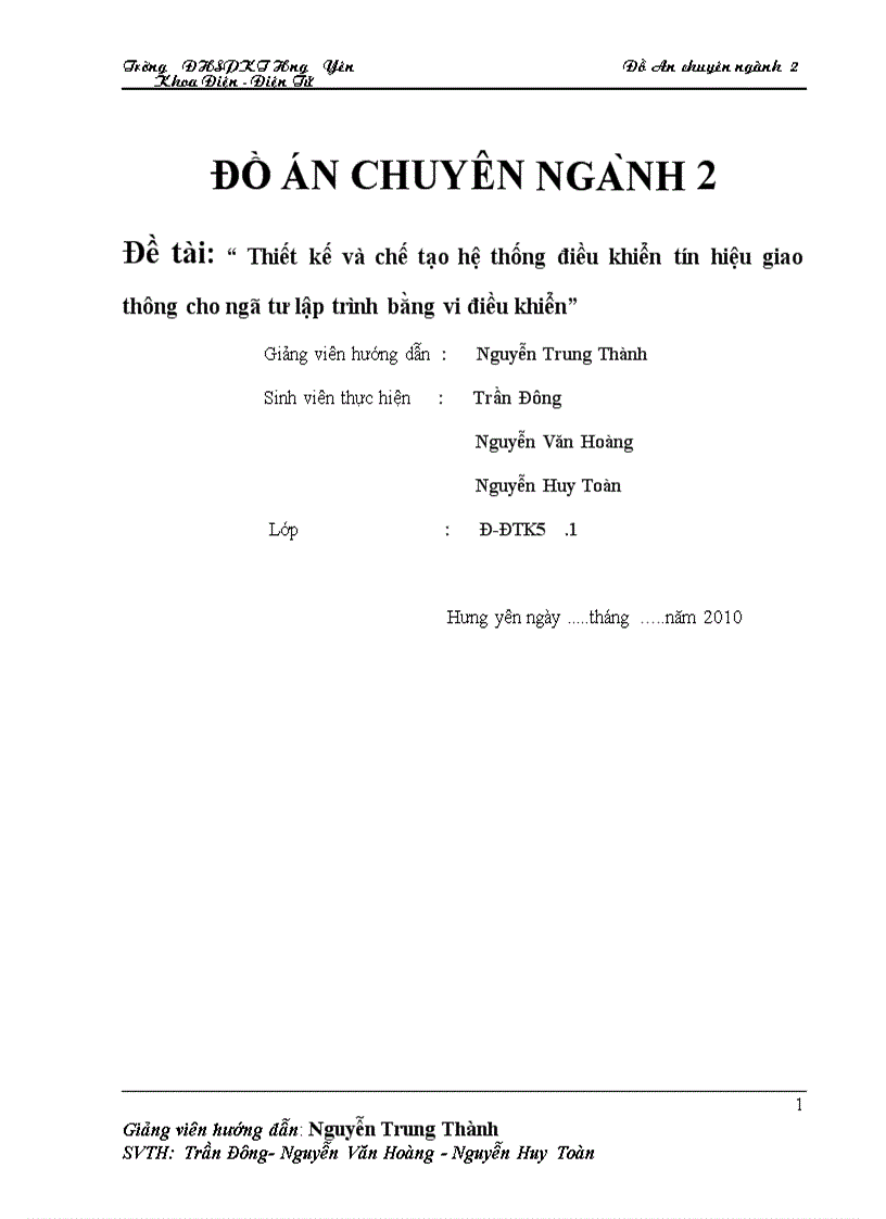 image for page Thiết kế và chế tạo hệ thống điều khiển tín hiệu giao thông cho ngã tư lập trình bằng vi điều khiển