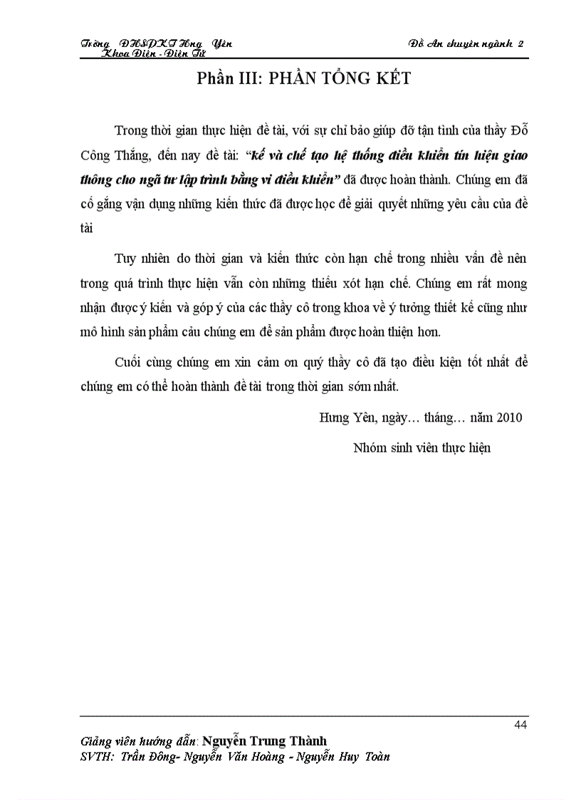 image for page Thiết kế và chế tạo hệ thống điều khiển tín hiệu giao thông cho ngã tư lập trình bằng vi điều khiển