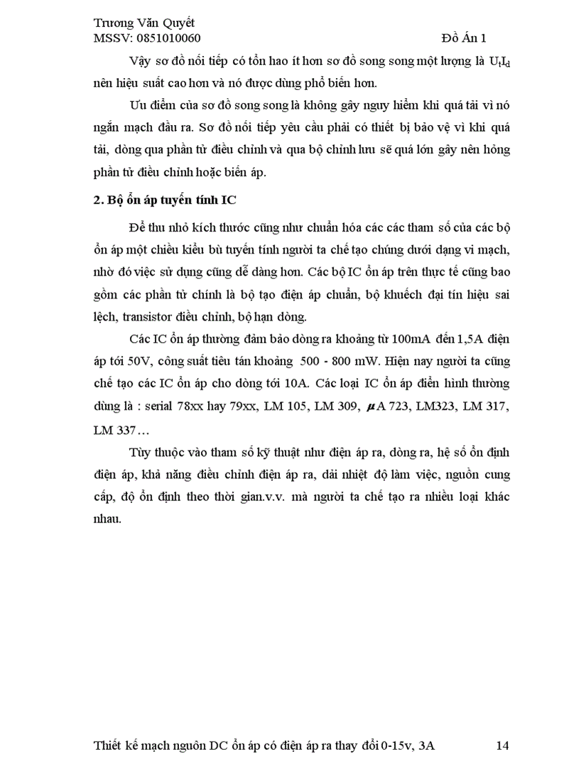 image for page Thiết kế mạch nguồn một chiều ổn áp có điện áp ra thay đổi 0 15V 3A