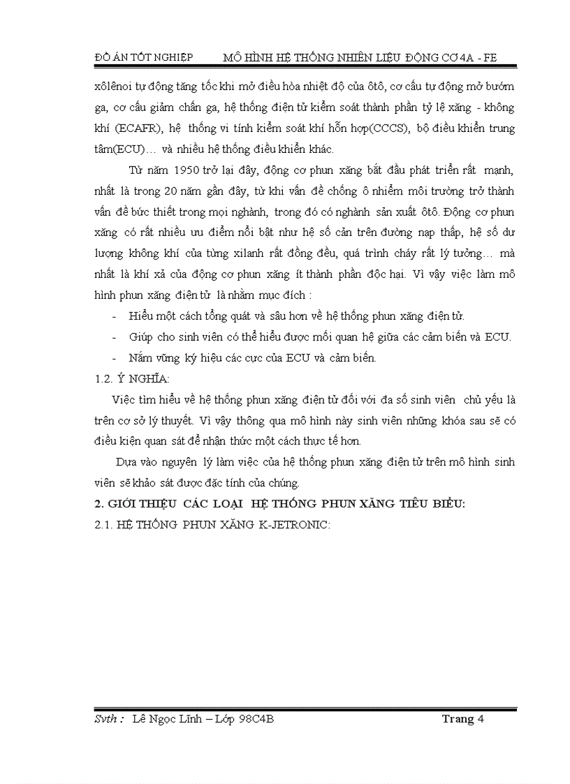 image for page Mô hình hệ thống nhiên liệu động cơ 4a fe