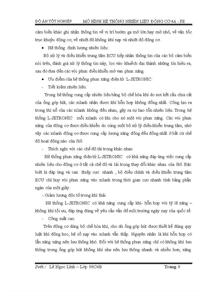 image for page Mô hình hệ thống nhiên liệu động cơ 4a fe