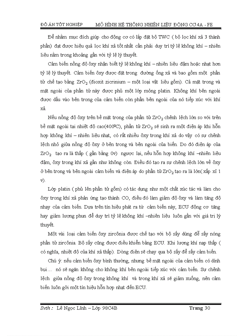 image for page Mô hình hệ thống nhiên liệu động cơ 4a fe