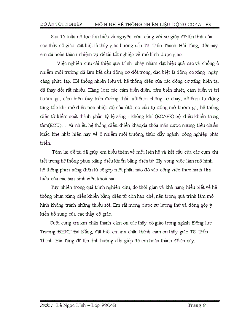 image for page Mô hình hệ thống nhiên liệu động cơ 4a fe