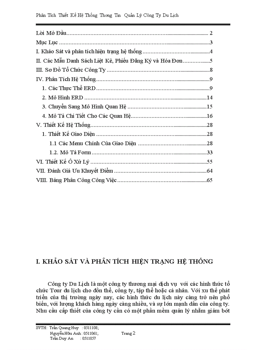 image for page Phân Tích Thiết Kế Hệ Thống Thông Tin Quản Lý Công Ty Du Lịch