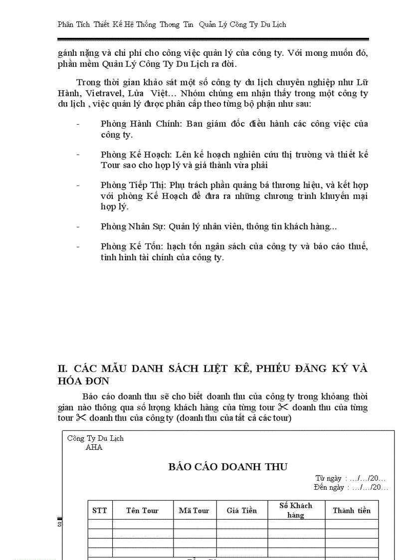 image for page Phân Tích Thiết Kế Hệ Thống Thông Tin Quản Lý Công Ty Du Lịch