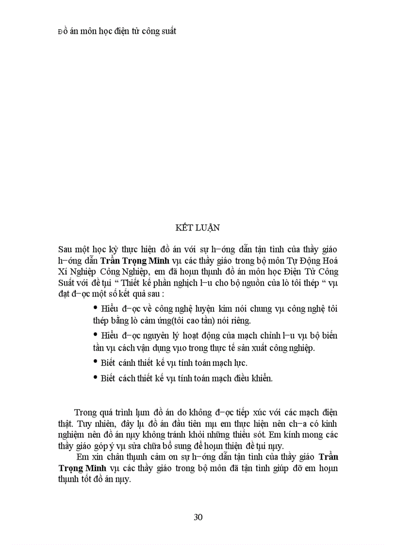 image for page Thiết kế phần nghịch lưu của bộ nguồn cho lò tôi thép