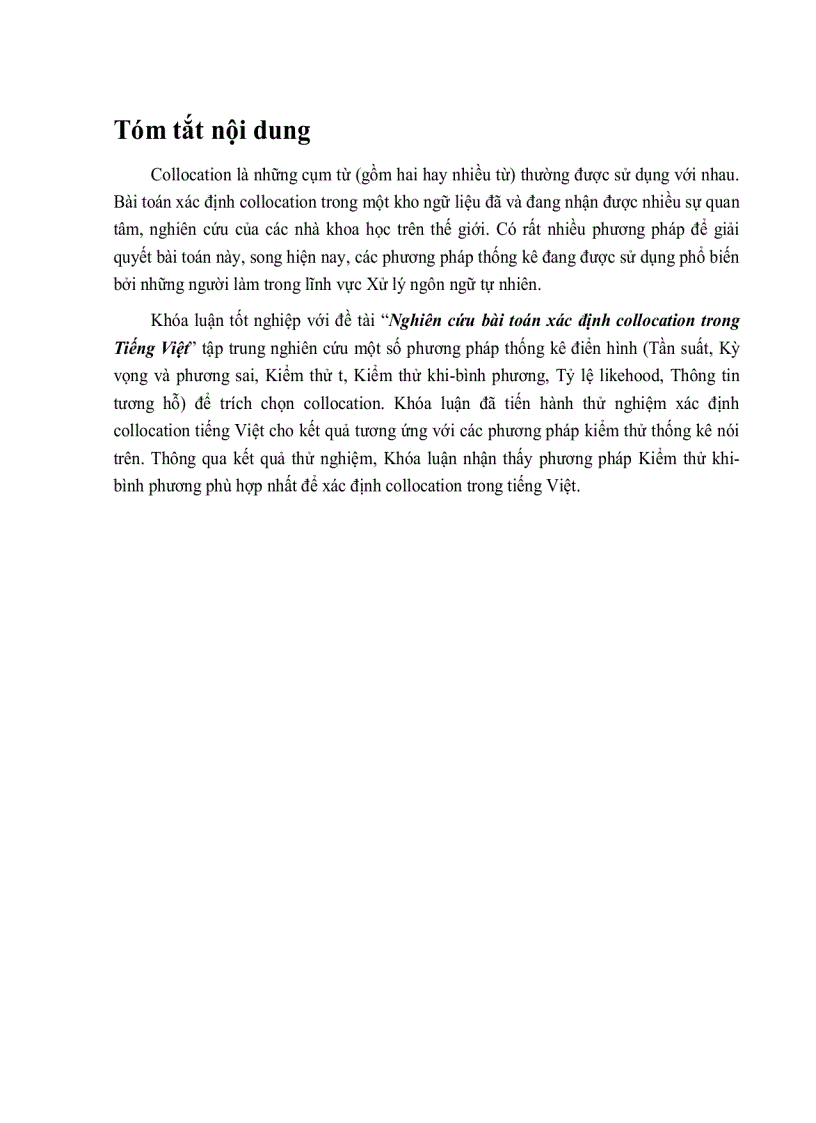 image for page Nghiên cứu bài toán xác định collocation trong tiếng việt