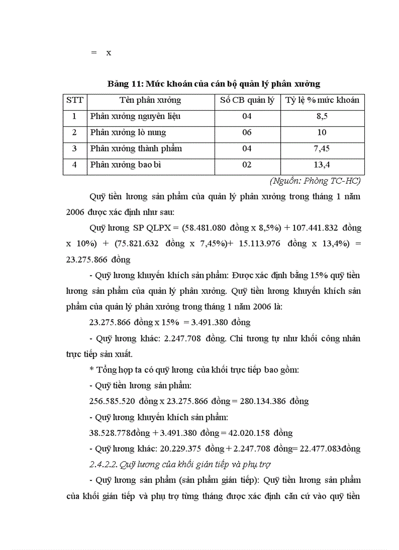 image for page Phân tích tình hình công tác tiền lương tiền thưởng ở Nhà máy Xi măng Lưu Xá