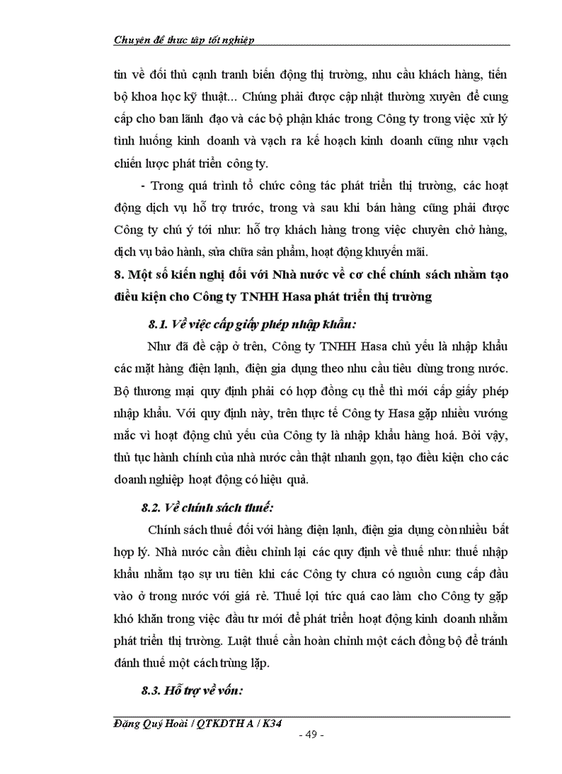 image for page Một số giải pháp nhằm cải thiện vị thế của Công ty TNHH Hasa trên thị trường