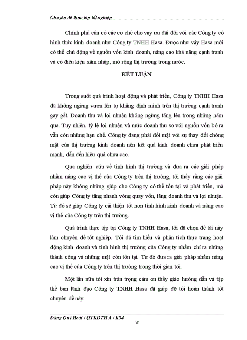 image for page Một số giải pháp nhằm cải thiện vị thế của Công ty TNHH Hasa trên thị trường