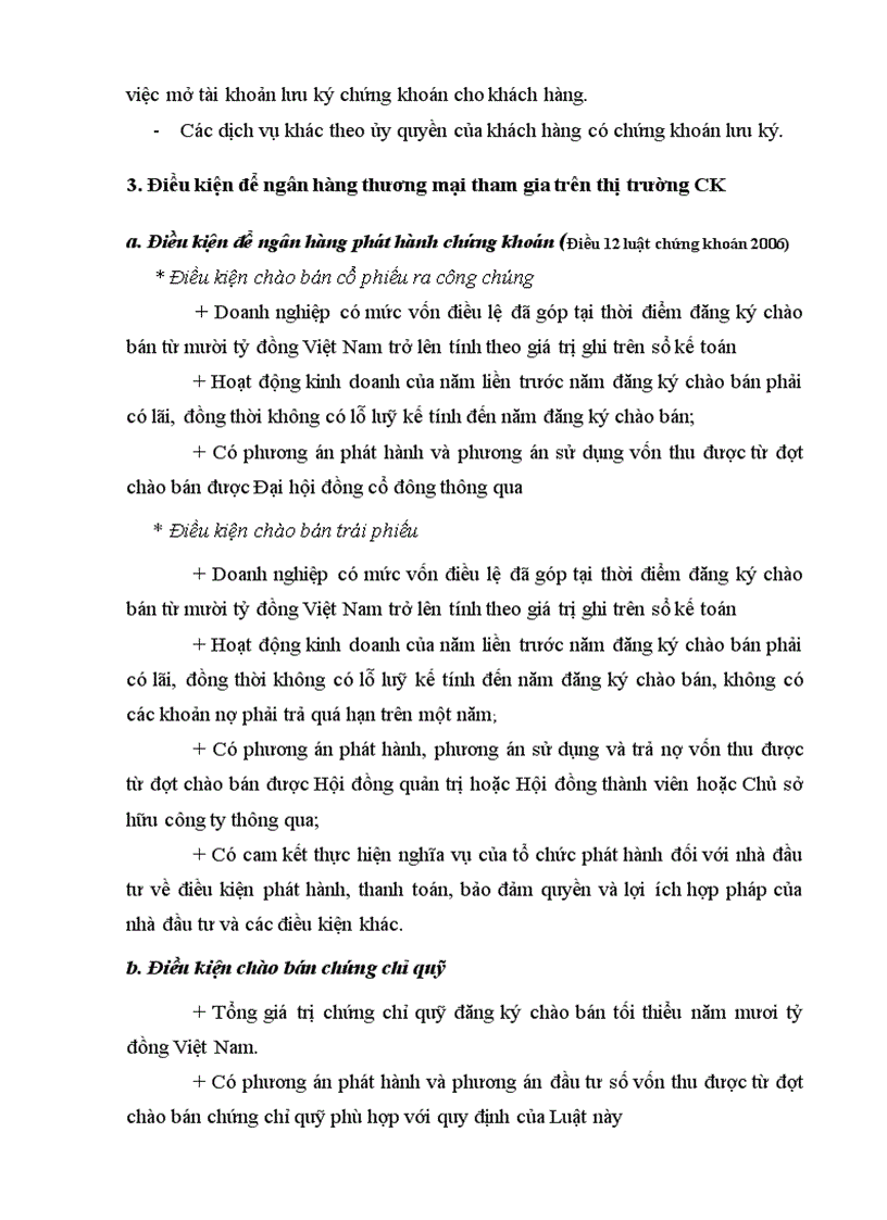 image for page Hoạt động cơ bản của ngân hàng thương mại trên thị trường chứng khoán