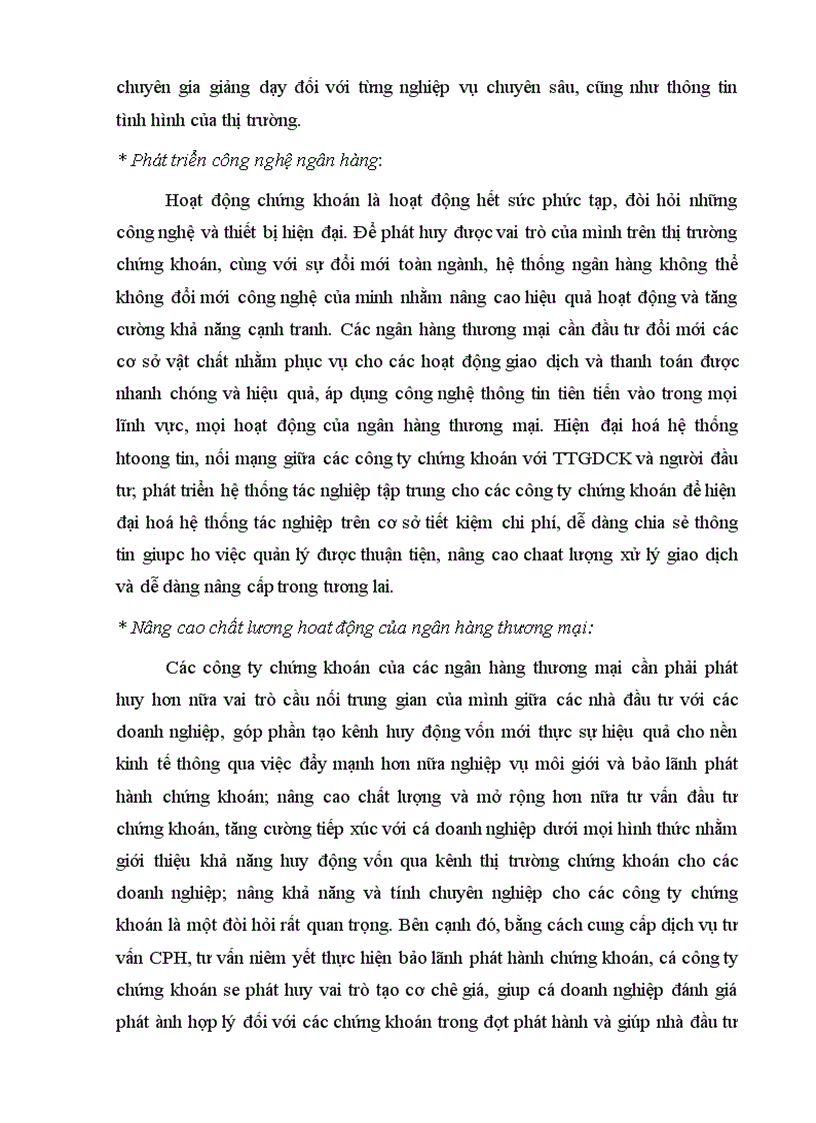 image for page Hoạt động cơ bản của ngân hàng thương mại trên thị trường chứng khoán