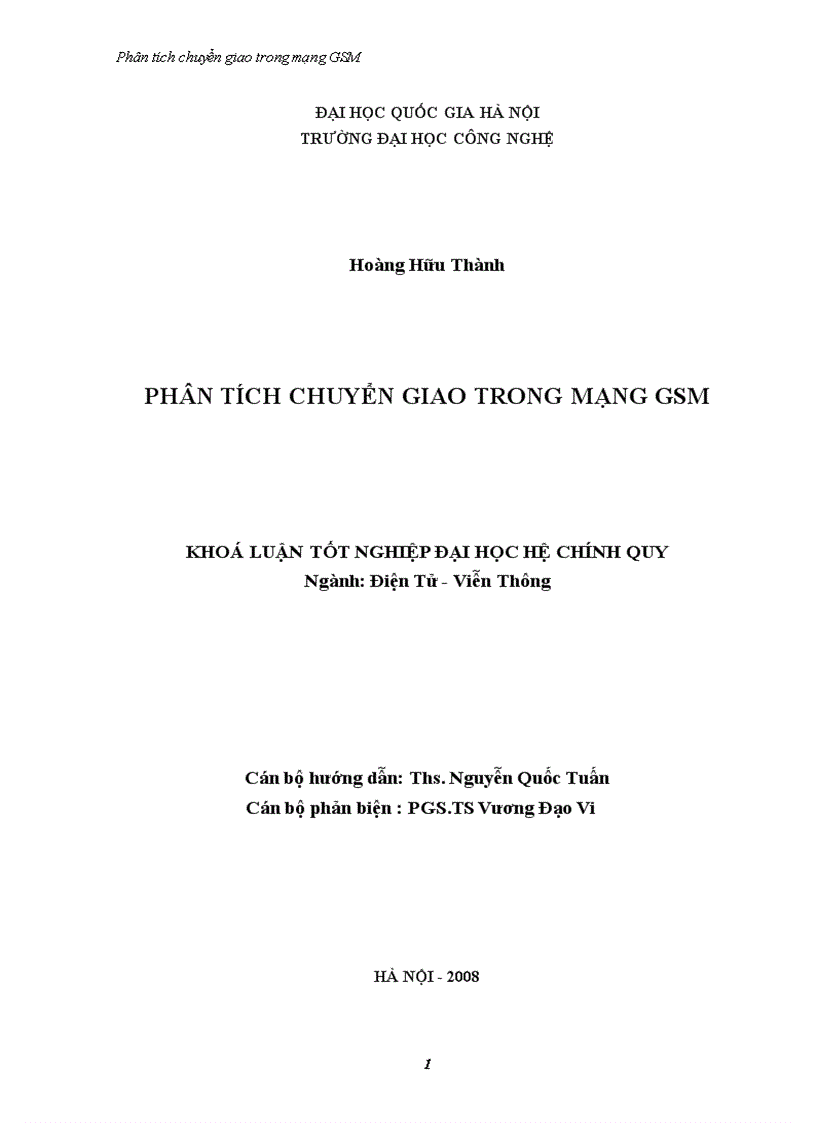 image for page Phân tích chuyển giao trong mạng gsm