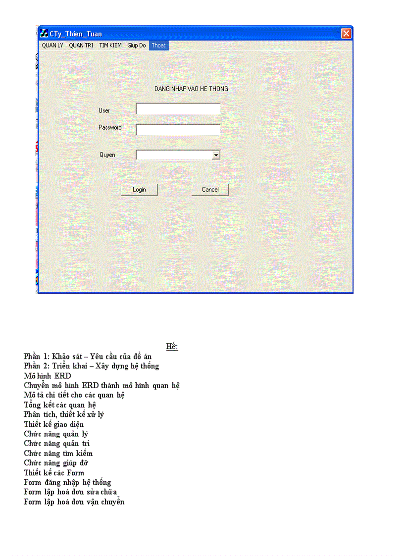 image for page Phân tích thiết kế hệ thống quản lý công ty vận tải sửa chữa cứu hộ thiên tuấn