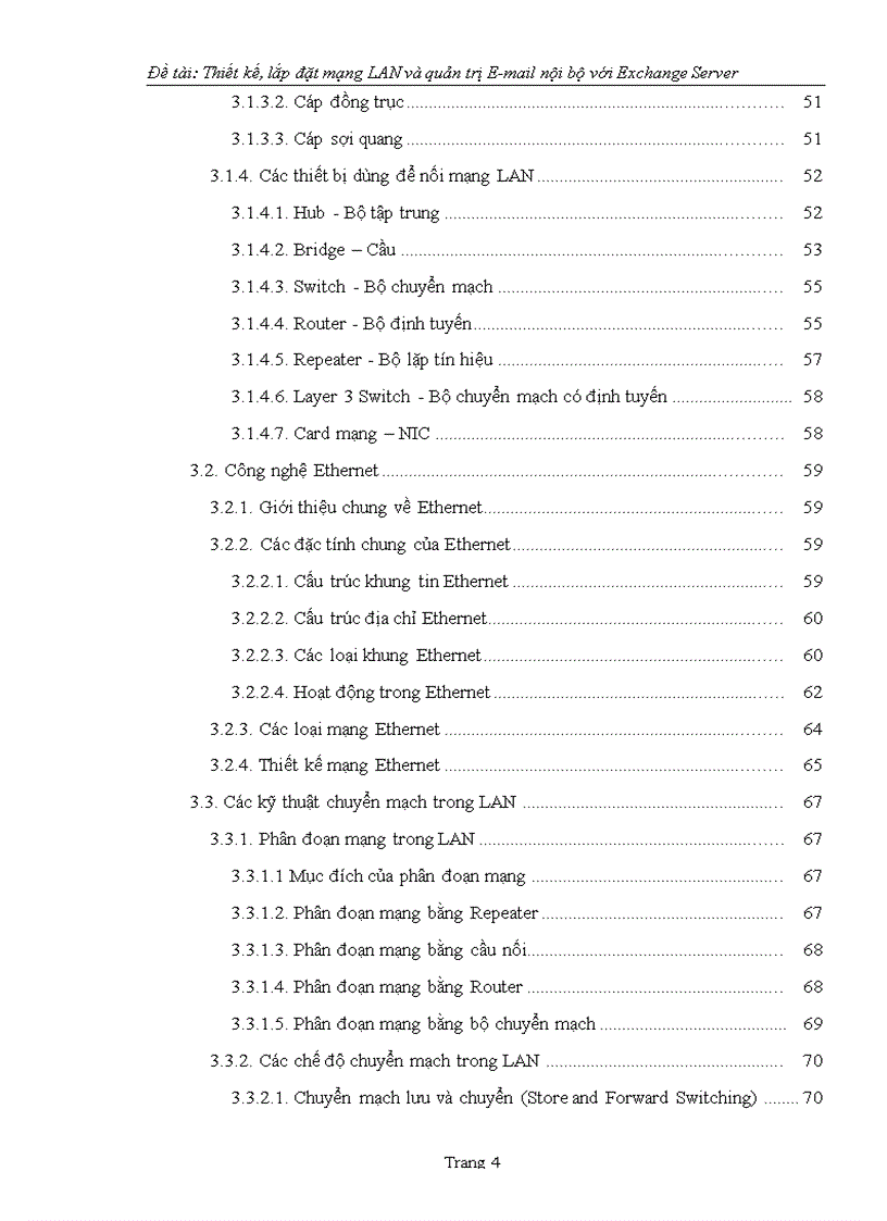 Thiết kế lắp đặt mạng LAN và quản trị E mail nội bộ với Exchange Server