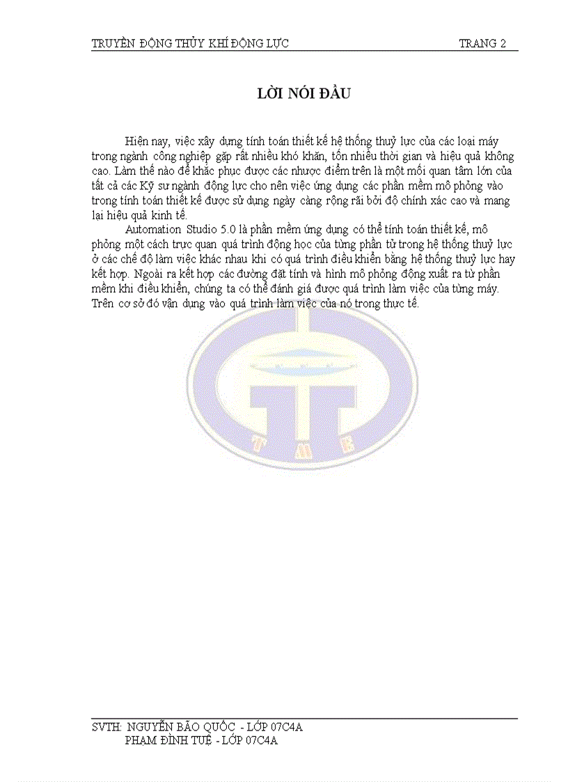 image for page Ứng dụng phần mềm automation studio 5 0 để thiết kế mô phỏng các phần tử thủy lực trong hệ thống truyền động thủy lực