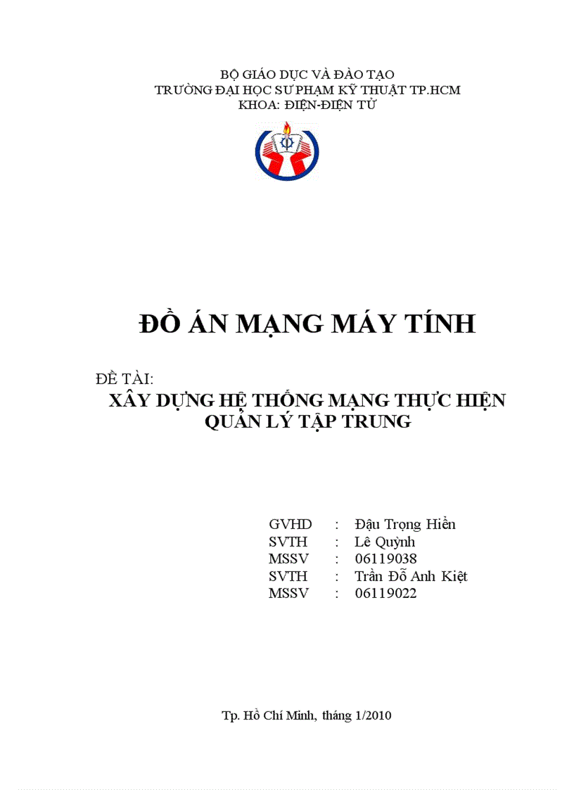 image for page Xây dựng hệ thống mạng thực hiện quản lý tập trung
