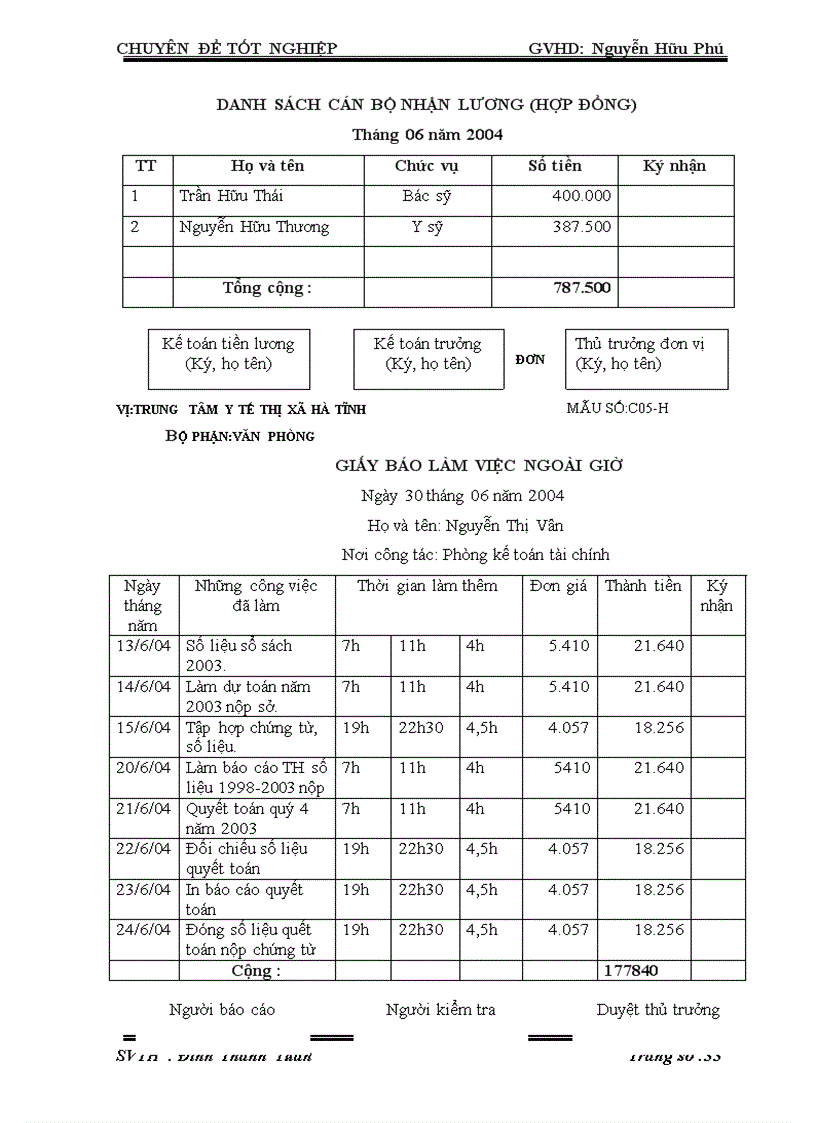image for page Kế toán tiền lương và các khoản trích theo lương tại Trung tâm y tế