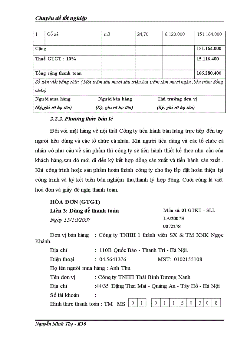 image for page Kế toán tiêu thụ và xác định kết quả tiêu thụ hàng hoá tại Công ty TNHH 1 thành viên SX TM XNK Ngọc Khánh