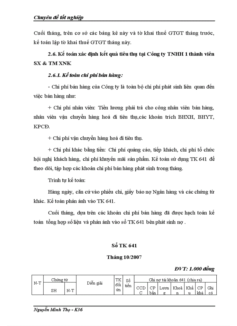image for page Kế toán tiêu thụ và xác định kết quả tiêu thụ hàng hoá tại Công ty TNHH 1 thành viên SX TM XNK Ngọc Khánh
