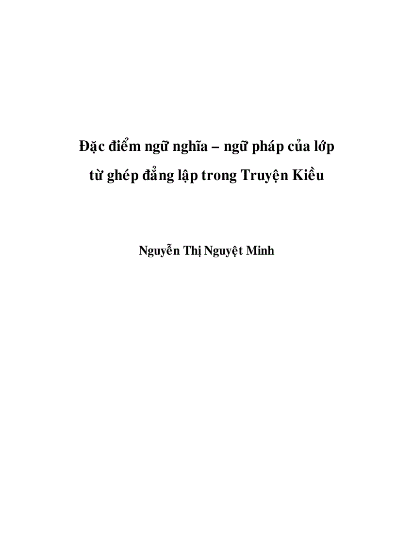 image for page Đặc điểm ngữ nghĩa ngữ pháp của lớp từ ghép đẳng lập trong truyện kiều