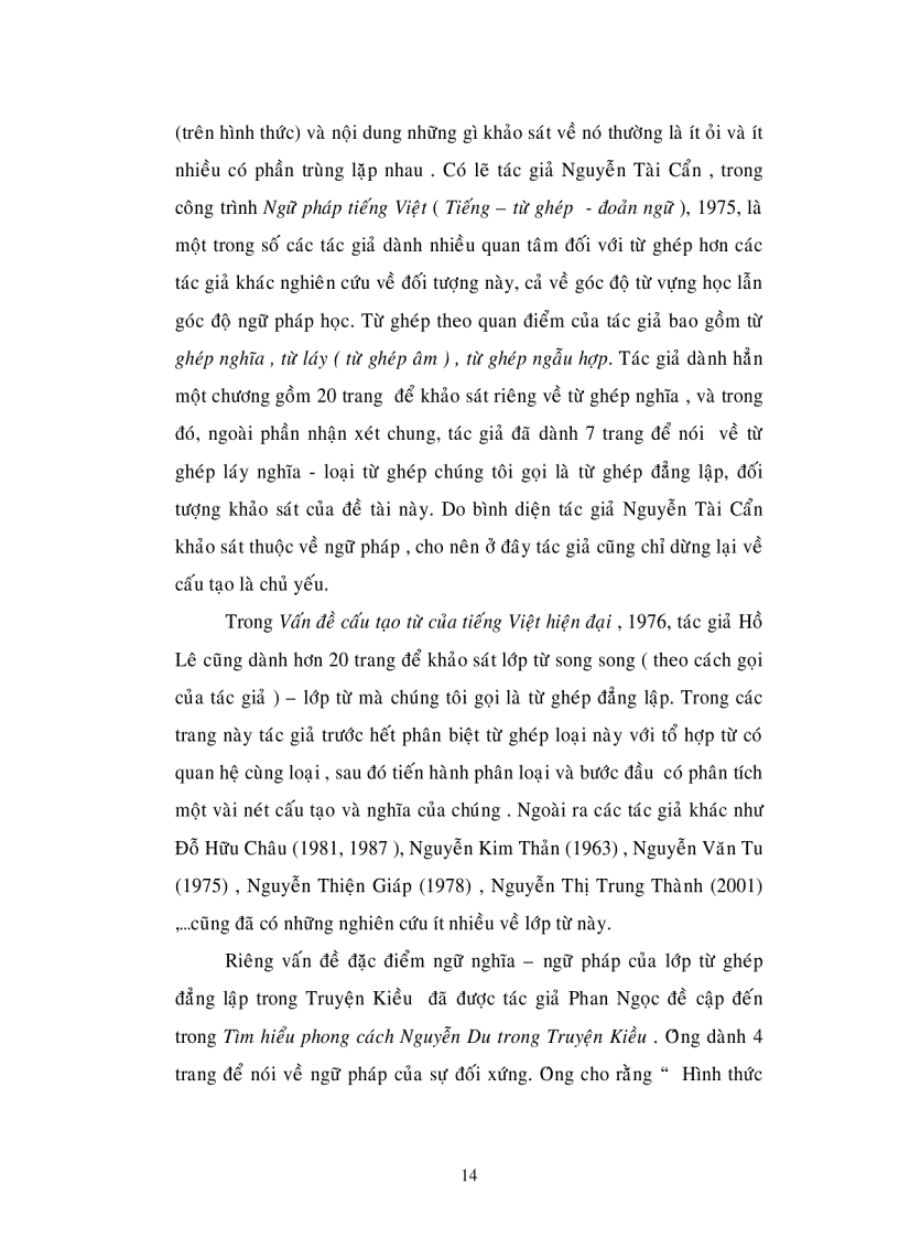 image for page Đặc điểm ngữ nghĩa ngữ pháp của lớp từ ghép đẳng lập trong truyện kiều