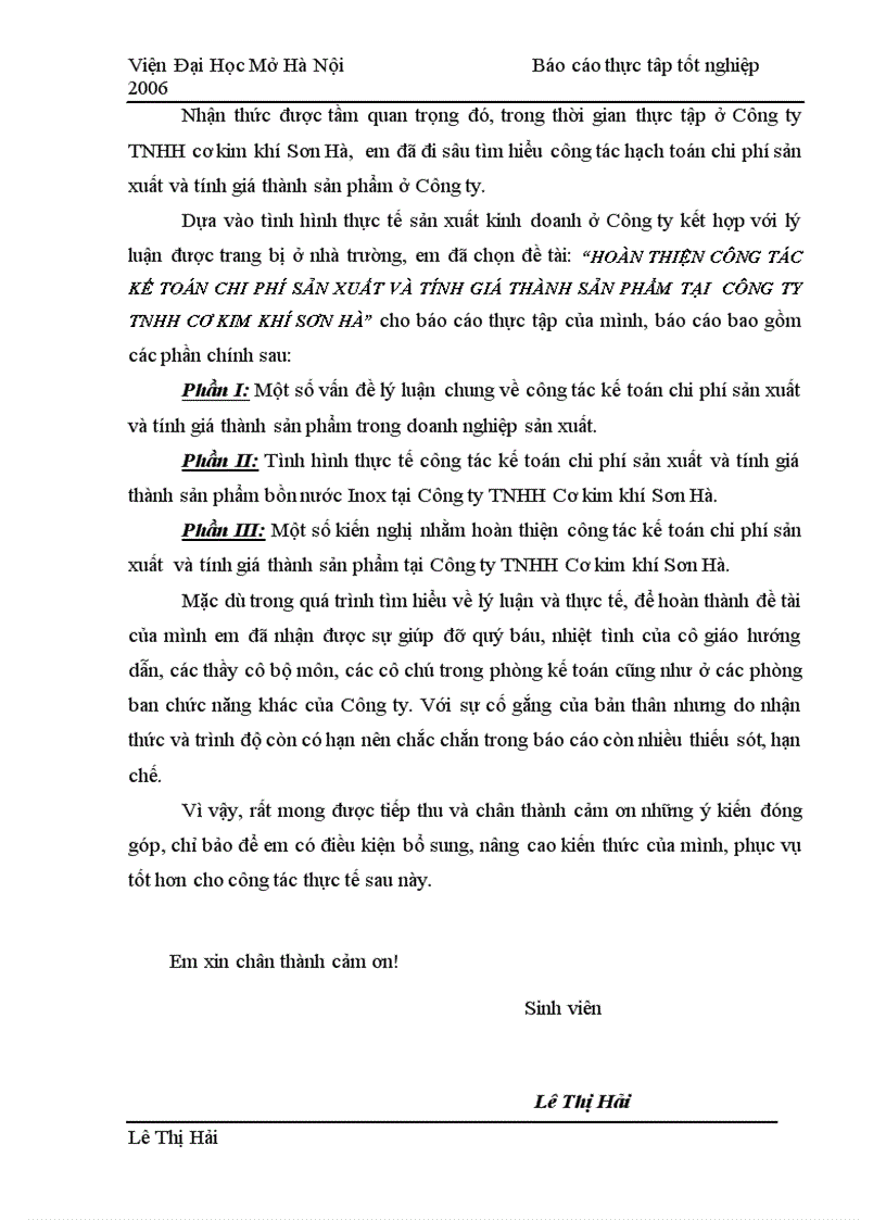 image for page Hoàn thiện công tác kế toán chi phí sản xuất và tính giá thành sản phẩm tại công ty tnhh cơ kim khí sơn hà