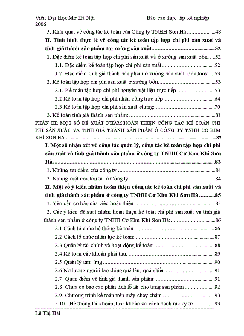 image for page Hoàn thiện công tác kế toán chi phí sản xuất và tính giá thành sản phẩm tại công ty tnhh cơ kim khí sơn hà