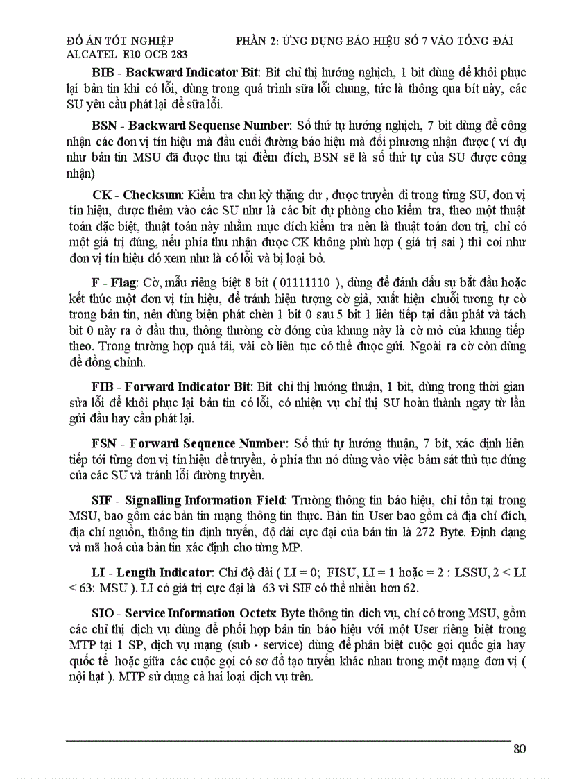image for page Báo hiệu số 7 và ứng dụng của báo hiệu số 7 cho tổng đài Alcatel A1000 E10 OCB283