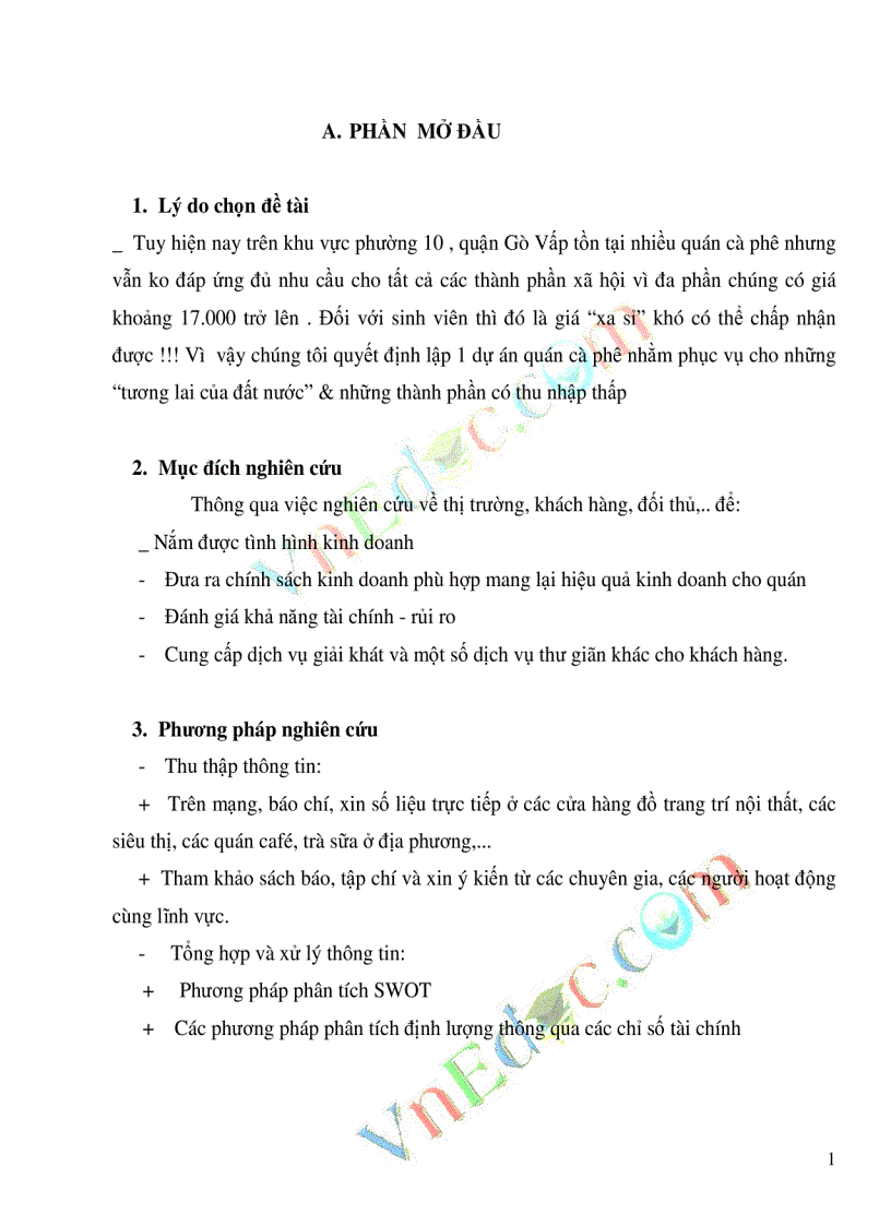 image for page Lập dự án quán cà phê