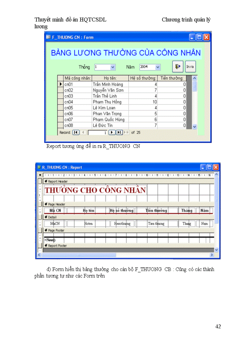 image for page Thiết kế chương trình Quản lý lương bằng phần mềm Access