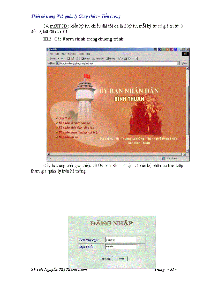 image for page Thiết kế trang Web quản lý công chức tiền lương cho Ủy ban nhân dân Tỉnh Bình Thuận