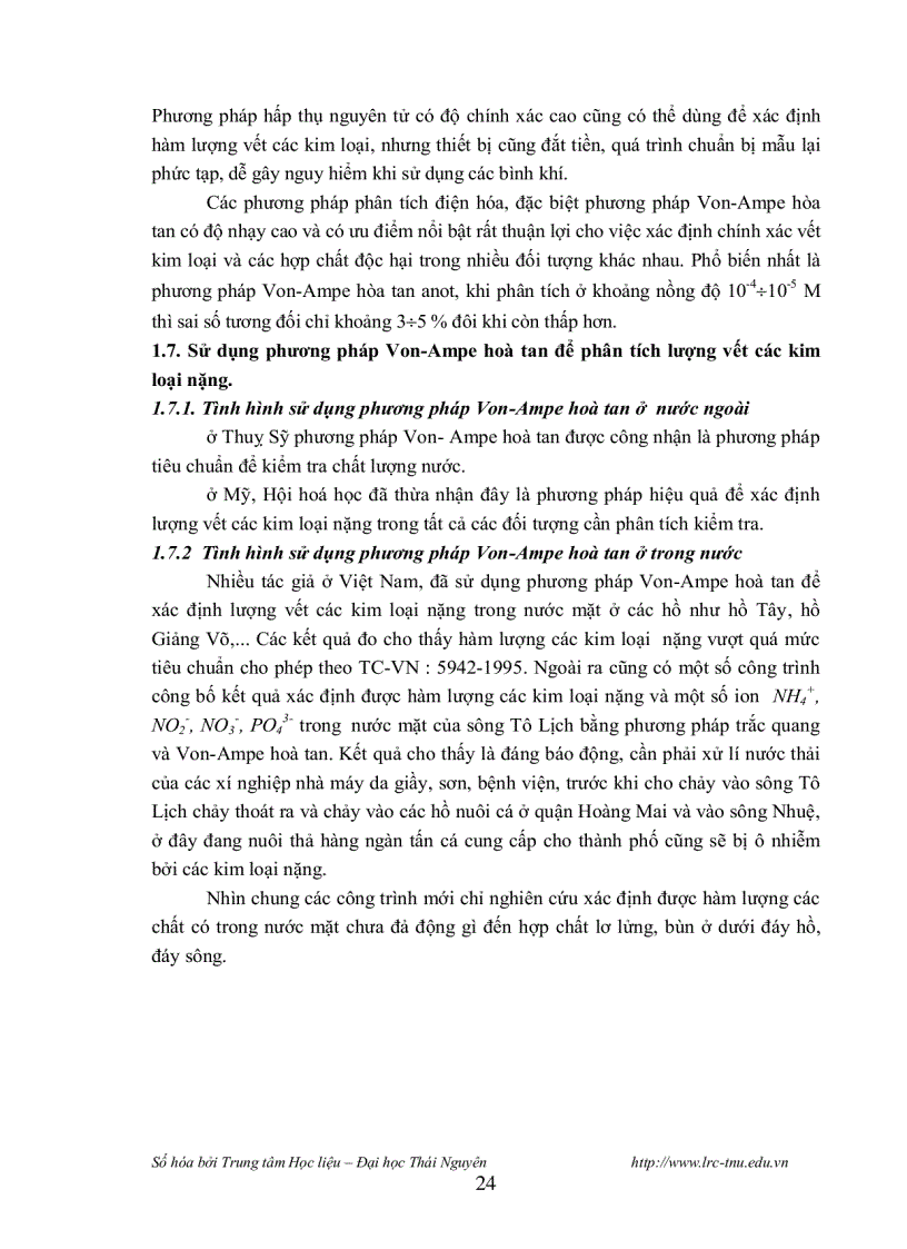 image for page Khảo sát nghiên cứu xác định hàm lượng các cation kim loại nặng trong nước thải và nước sinh hoạt bằng phương pháp von ampe hòa tan anot xung vi p