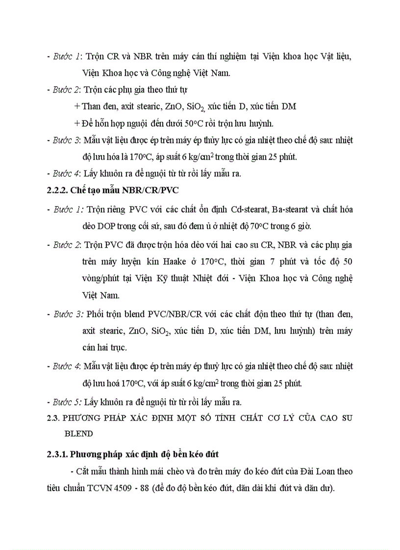 image for page Nghiên cứu chế tạo vật liệu cao su blend bền dầu mỡ và môi trường trên cơ sở cao su nitril butadiene nbr cao su cloropen cr và nhựa polyvinylclor