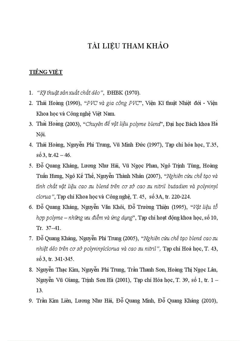 image for page Nghiên cứu chế tạo vật liệu cao su blend bền dầu mỡ và môi trường trên cơ sở cao su nitril butadiene nbr cao su cloropen cr và nhựa polyvinylclor