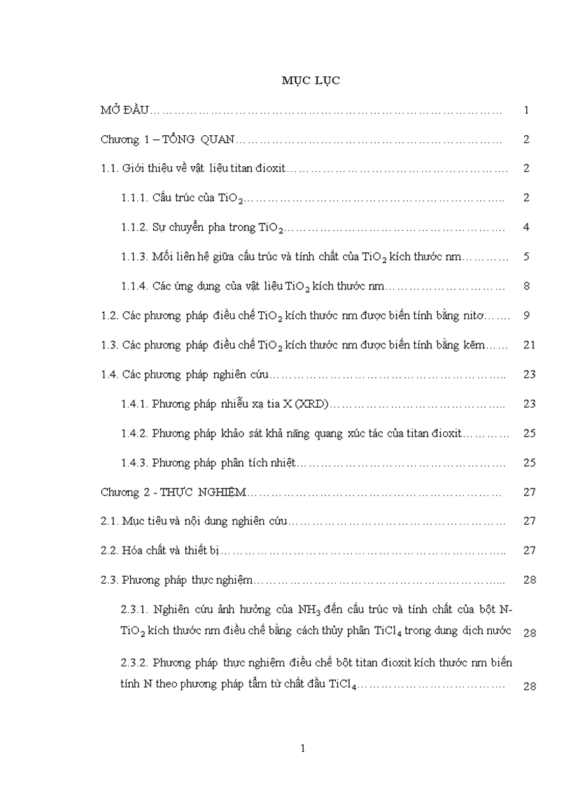 image for page Nghiên cứu điều chế khảo sát cấu trúc và tính chất của titan đioxit kích thước nano mét được biến tính bằng nitơ