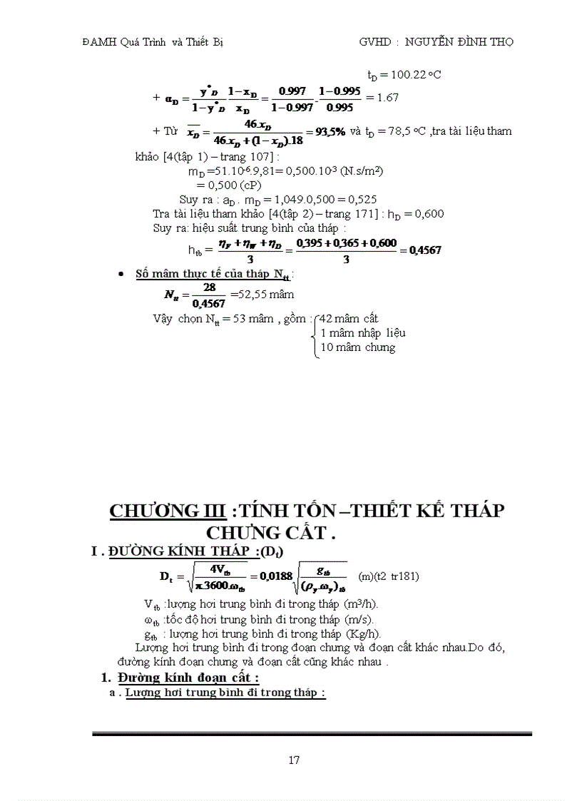 image for page Thiết kế tháp chưng cất hệ acid axetic