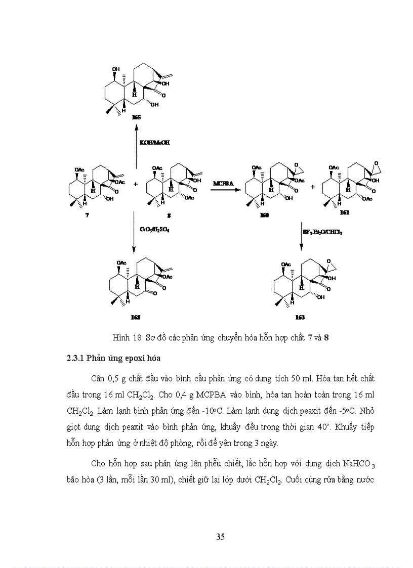 image for page Nghiên cứu một số phản ứng chuyển hóa với hợp chất ent kauran diterpenoid phân lập
