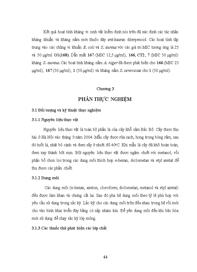 image for page Nghiên cứu một số phản ứng chuyển hóa với hợp chất ent kauran diterpenoid phân lập