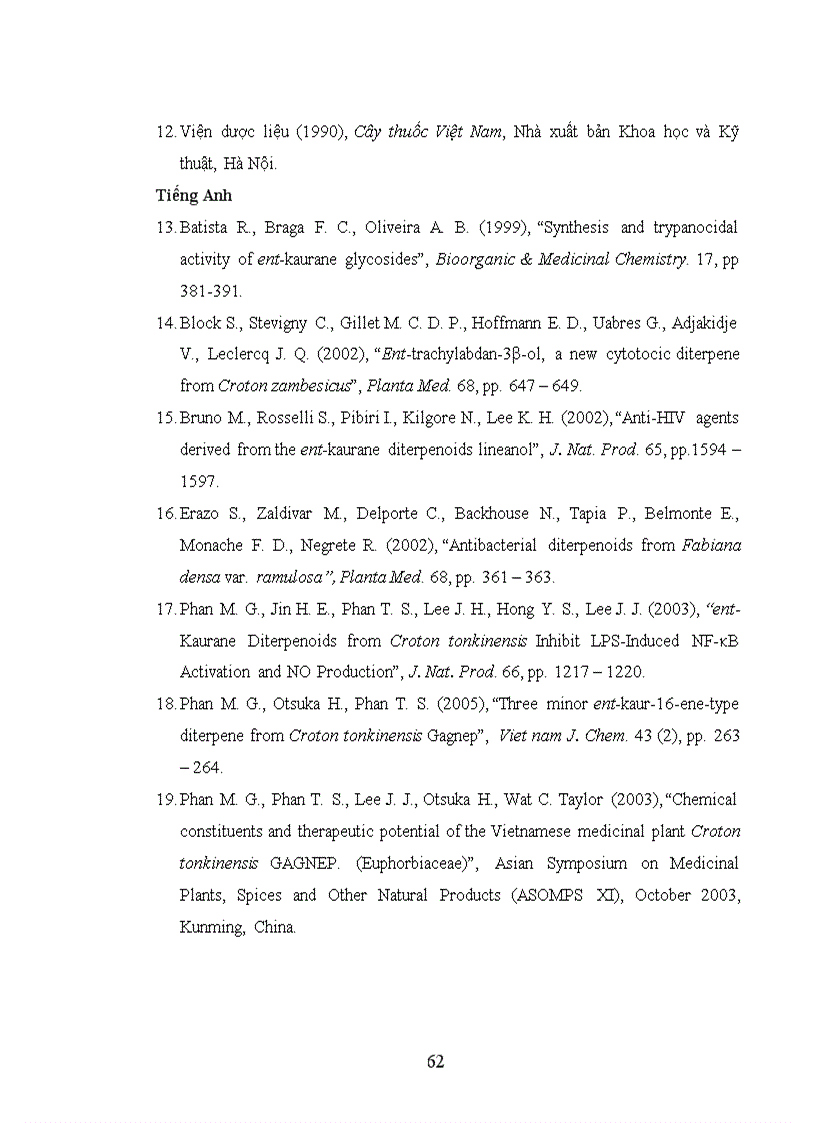 image for page Nghiên cứu một số phản ứng chuyển hóa với hợp chất ent kauran diterpenoid phân lập