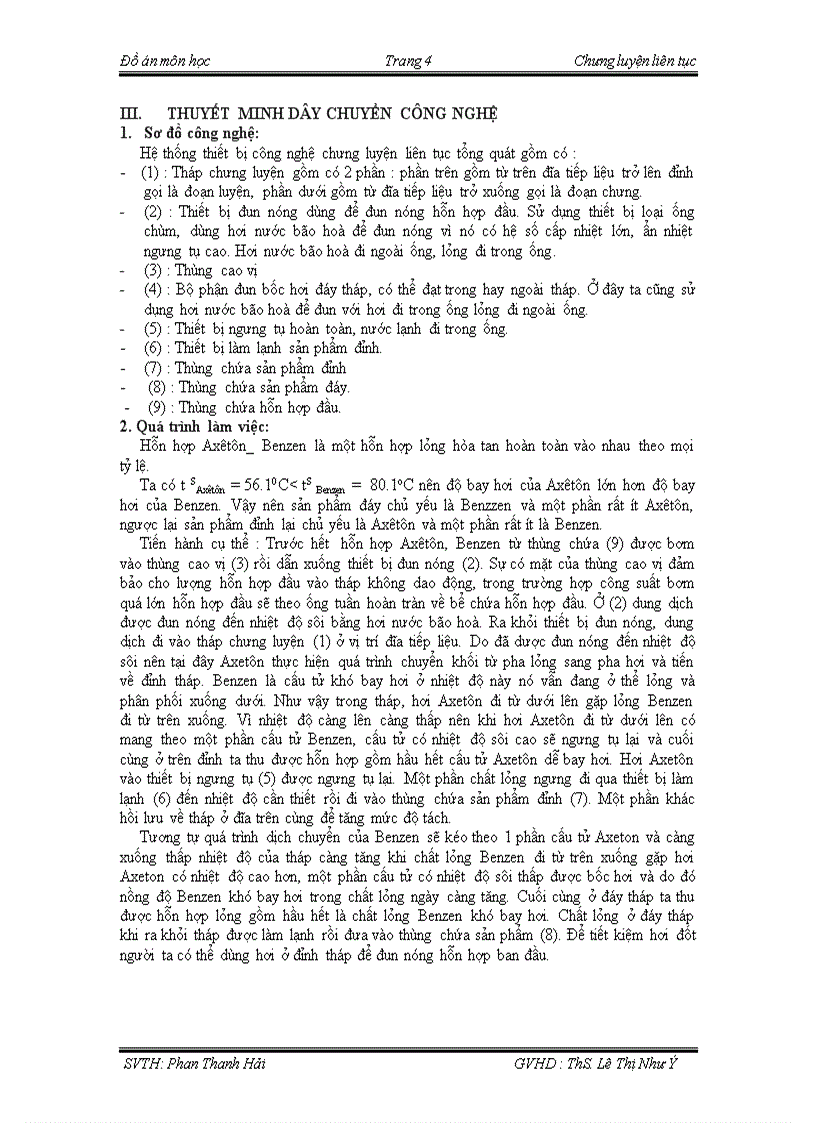 image for page Thiết kế hệ thống chưng cất hỗn hợp Benzen và Axêtôn